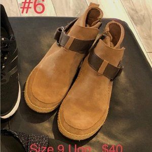 Tan Ugg Buckle and ZIP Booties, size USA-9 EU-40